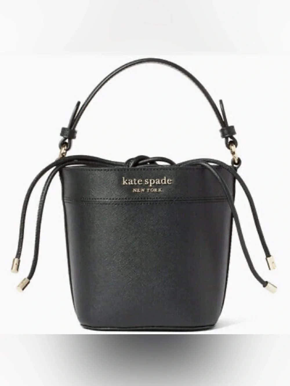 Kate Spade Cameron Small Bucket Bag Black Leather